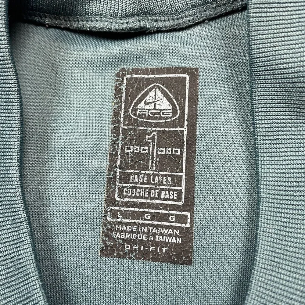 Nike Shirt Mens Large Blue ACG Outdoor Hiking Baselayer Short Sleeve